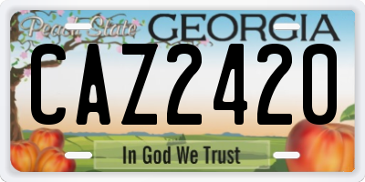 GA license plate CAZ2420