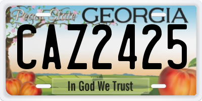 GA license plate CAZ2425