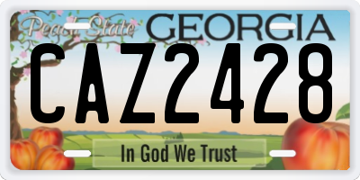 GA license plate CAZ2428