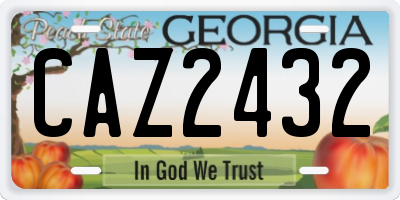 GA license plate CAZ2432