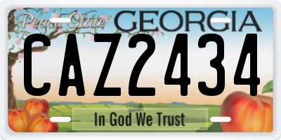 GA license plate CAZ2434