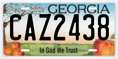 GA license plate CAZ2438