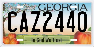 GA license plate CAZ2440