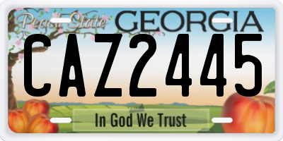 GA license plate CAZ2445