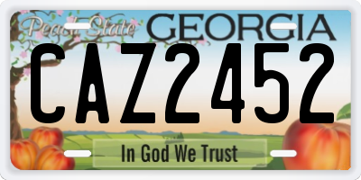 GA license plate CAZ2452