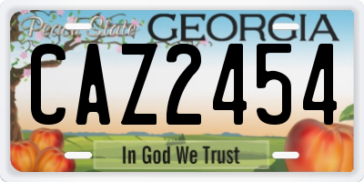 GA license plate CAZ2454