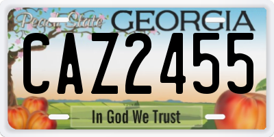 GA license plate CAZ2455