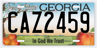 GA license plate CAZ2459