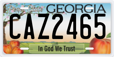 GA license plate CAZ2465