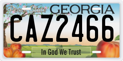 GA license plate CAZ2466