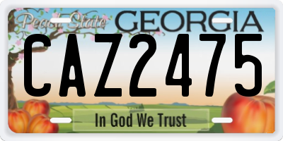 GA license plate CAZ2475