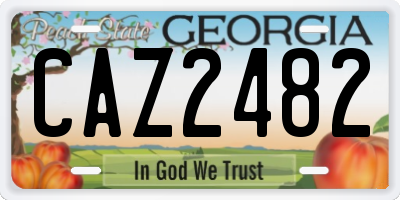 GA license plate CAZ2482