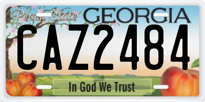 GA license plate CAZ2484