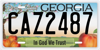 GA license plate CAZ2487