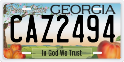 GA license plate CAZ2494