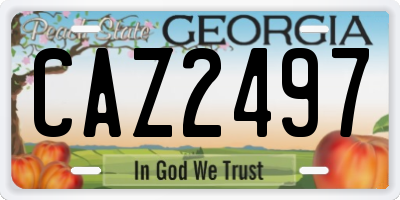 GA license plate CAZ2497