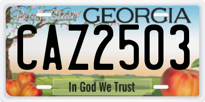 GA license plate CAZ2503