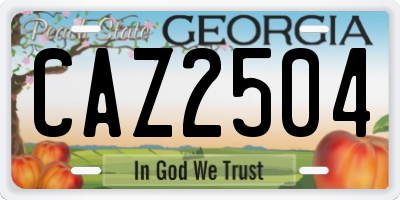 GA license plate CAZ2504