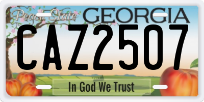 GA license plate CAZ2507