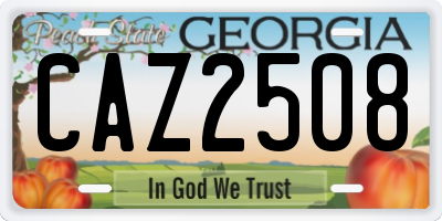 GA license plate CAZ2508