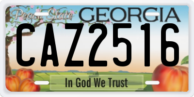 GA license plate CAZ2516