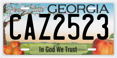 GA license plate CAZ2523