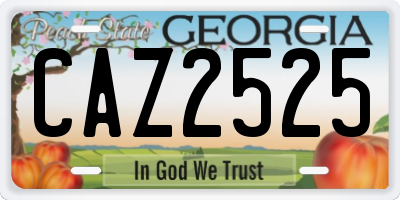 GA license plate CAZ2525