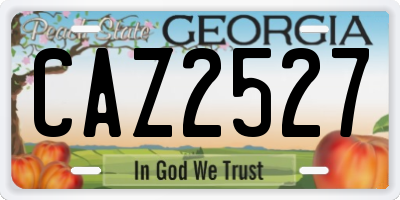GA license plate CAZ2527