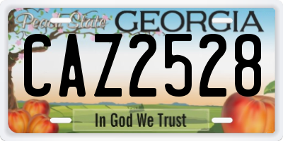 GA license plate CAZ2528