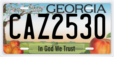 GA license plate CAZ2530