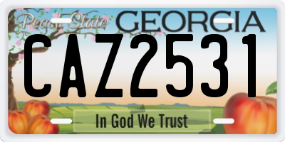 GA license plate CAZ2531