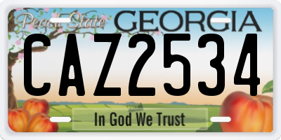 GA license plate CAZ2534