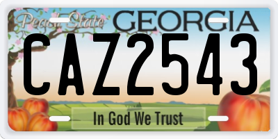 GA license plate CAZ2543