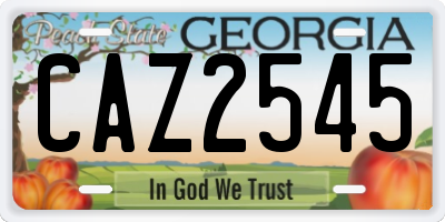 GA license plate CAZ2545