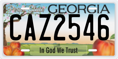 GA license plate CAZ2546