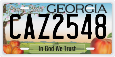 GA license plate CAZ2548