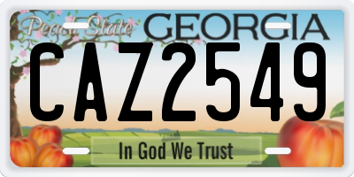 GA license plate CAZ2549