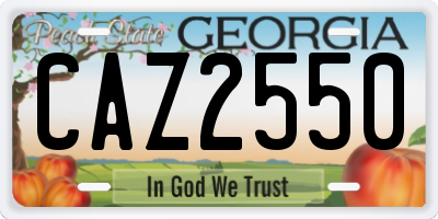 GA license plate CAZ2550