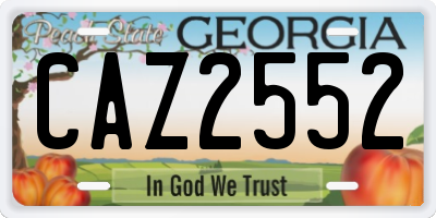 GA license plate CAZ2552