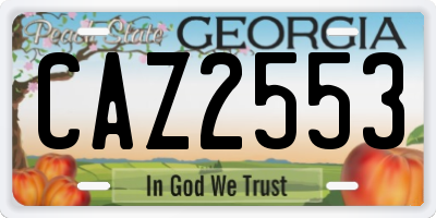 GA license plate CAZ2553