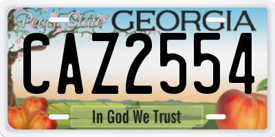 GA license plate CAZ2554