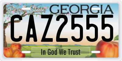 GA license plate CAZ2555