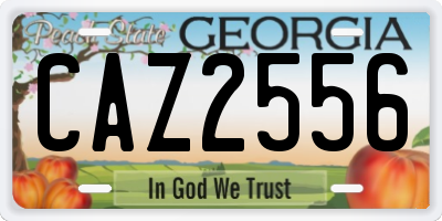 GA license plate CAZ2556