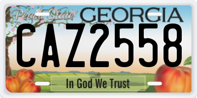 GA license plate CAZ2558