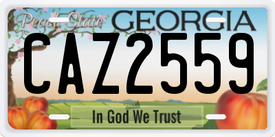 GA license plate CAZ2559