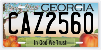 GA license plate CAZ2560