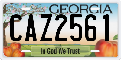 GA license plate CAZ2561