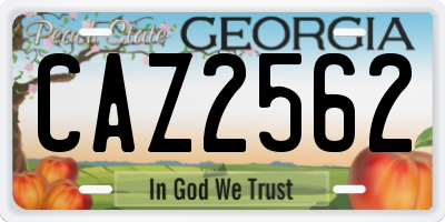 GA license plate CAZ2562