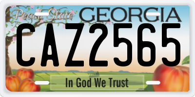 GA license plate CAZ2565
