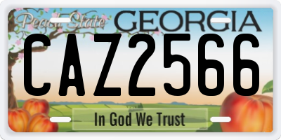 GA license plate CAZ2566